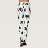 Tropische zwarte palmbomen leggings (Achterkant)