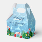 Tropische zwembad op zaterdag bedankdoosjes (Achterkant)