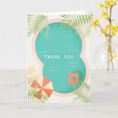 Tropische zwembad palmboom beige dank u kaart (Gele Bloem)