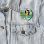 Tropo Girl Hula Dancer Ronde Button 5,7 Cm (In situ)