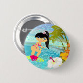 Tropo Girl Ronde Button 5,7 Cm (Voorkant /achterkant)