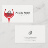 Tros druiven | Glas rode wijn Visitekaartje (Voorkant / Achterkant)