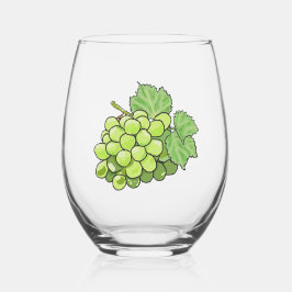 Tros druiven wijnglas zonder voet
