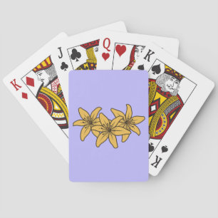 Tros Gele Cartoonlelies Pokerkaarten