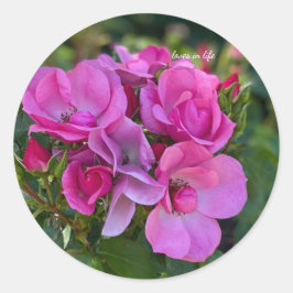 Tros lavendel Roze Rozen Ronde Sticker