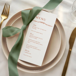 Tros Roos Wijnstok Terracotta Wapen Huwelijksdiner Menu