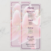 Tros Stargazer-lelies Trouwmenu Menu (Voorkant / Achterkant)