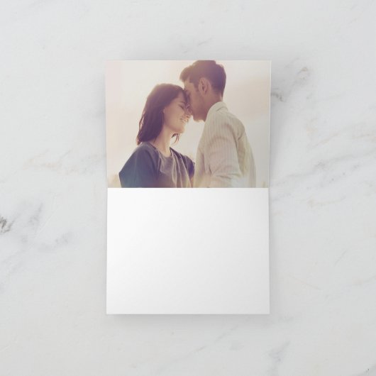 Troshulp Bloemige Roze Schrift Foto Bruiloft Bedankkaart (Binnen)