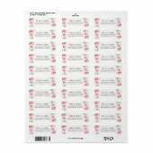 Trosroze waterverf trouwadres etiket (Full Sheet)