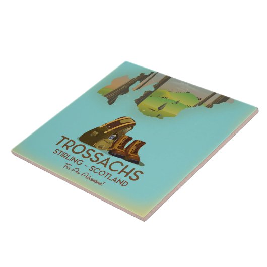 Trossachs Stirling Scotland hiking poster Tegeltje (Zijkant)