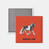 Trot op Gypsy Horse Magnet (Voorkant / Achterkant)
