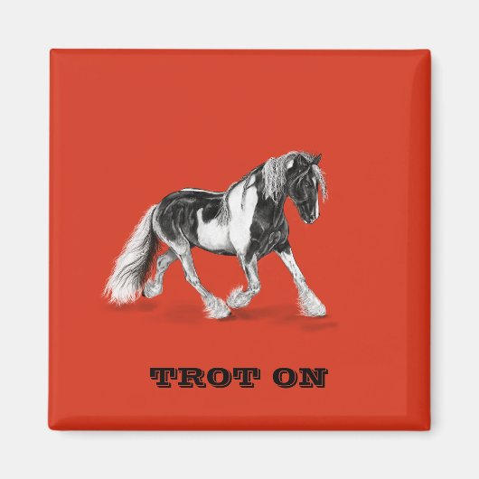 Trot op Gypsy Horse Magnet (Voorkant)