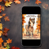 Trot op Over Schattige Herfst Paard Herfst Verjaar Kaart