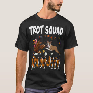 Trot Squad die de Boston Terrier met Turke op pad T-shirt