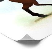 Trotbay paard met Blaze Equestrian Poster (Hoek)