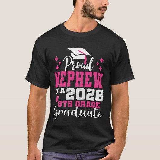 Trote neef van afgestudeerde 8e-klasser middelbare t-shirt (Voorkant)