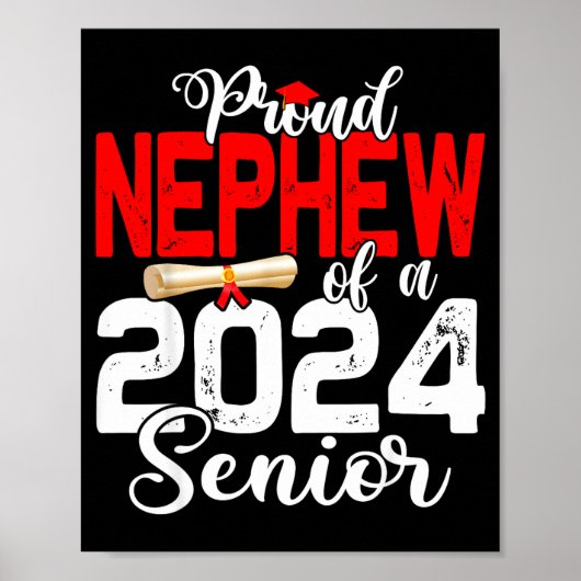 Trote neef van een klas van 2024 senior grappig poster (Voorkant)