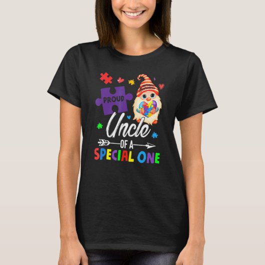 Trote Oom Van Een Speciale Puzzel Kabouter Autisme T-shirt (Voorkant)