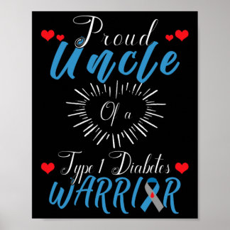 Trote Oom Van Een Type 1 Diabetes Krijger Bewustzi Poster
