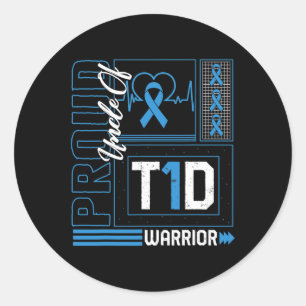 Trote Oom Van T1d Krijger Lint Diabetes Bewustzijn Ronde Sticker