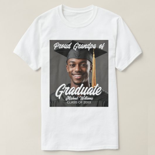 Trote Opa van Afgestudeerde Foto Afstuderen T-shirt (Design voorkant)