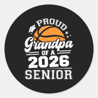 Trote Opa Van Een Afgestudeerde Senior Basketballs Ronde Sticker