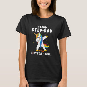 Trote Stiefvader Van De Verjaardag Meisje Eenhoorn T-shirt