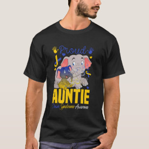 Trote Tante Down Syndroom Olifant Geel & Blauw T-shirt