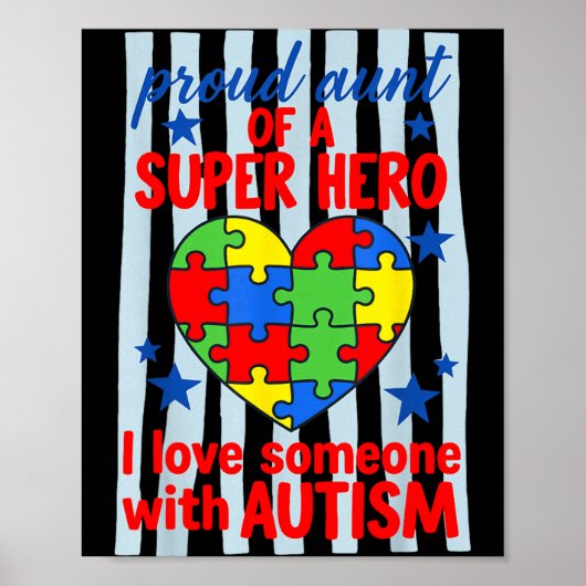 Trote Tante Superheld Autisme Bewustzijn Puzzel Ha Poster (Voorkant)