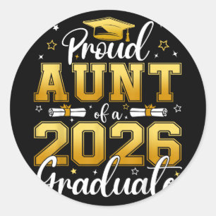 Trote tante van een afgestudeerde senior van de kl ronde sticker