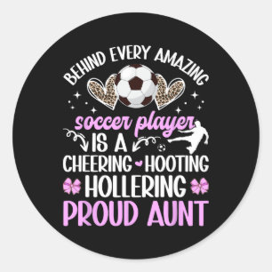 Trote Tante Van Een Voetbalspeler Tante Voetbal Ta Ronde Sticker