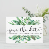 Trotropisch blad van de Waterverf van de klasse, m Save The Date (Staand voorkant)