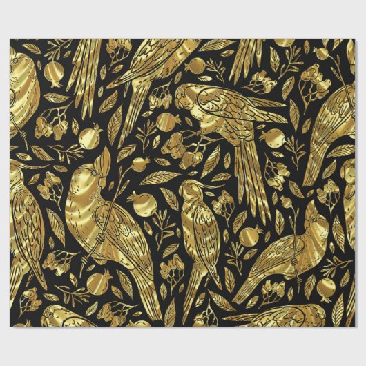 Trotropisch patroon folie Faux goud Cadeaupapier (Vlak)