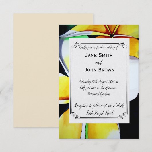 Trotropische waterverf van het strand Frangipani Kaart (Voorkant / Achterkant)