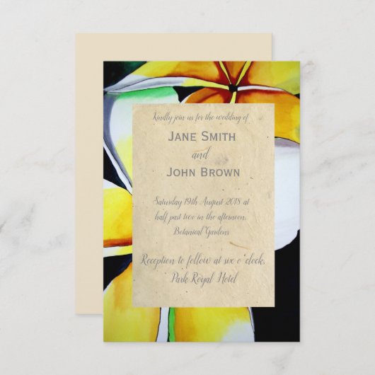 Trotropische waterverf van het strand Frangipani Kaart (Voorkant / Achterkant)