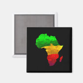 Trots Afrika Kaart Groen Geel Rood Afrikaans Pride Magneet (Voorkant / Achterkant)