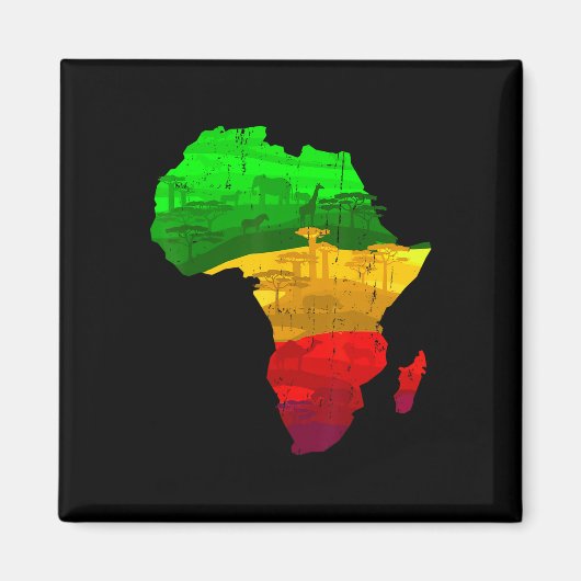 Trots Afrika Kaart Groen Geel Rood Afrikaans Pride Magneet (Voorkant)