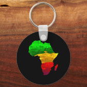 Trots Afrika Kaart Groen Geel Rood Afrikaans Pride Sleutelhanger (Voorkant)