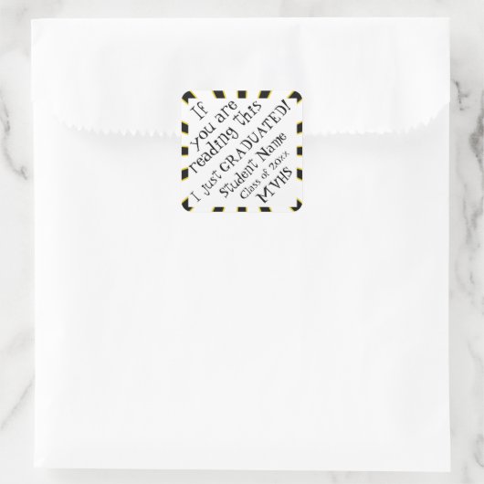 Trots Afstudeerder Afstuderen Vierkante Sticker (Tas)