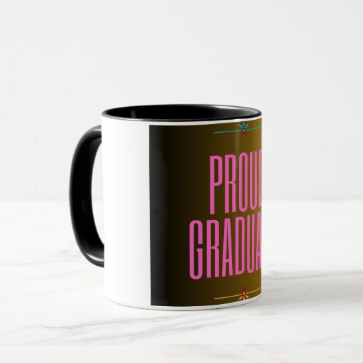 Trots Afstuderen elegant script Mok (Voorkant links)