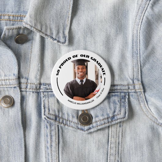 Trots Afstuderen foto Afstuderen Ronde Button 7,6 Cm (In situ)