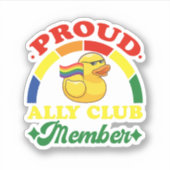 Trots Ally Club Lid Rubber Duck Rainbow Gay Sticker (Voorkant)