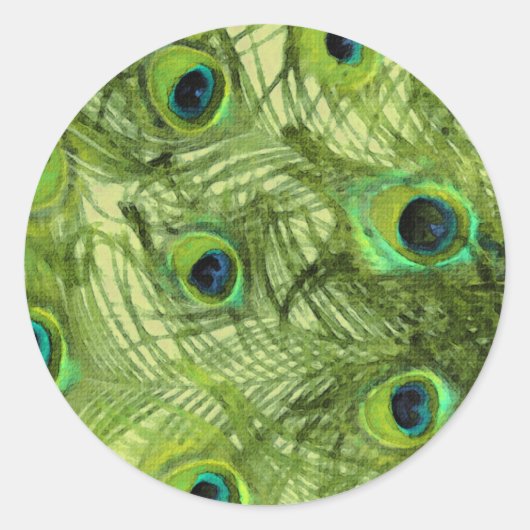 Trots als een Peacock Green Blue Ronde Sticker (Voorkant)