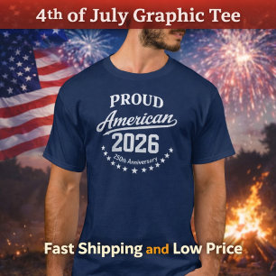 Trots Amerika 250e Verjaardag 4 juli 2026 T-shirt