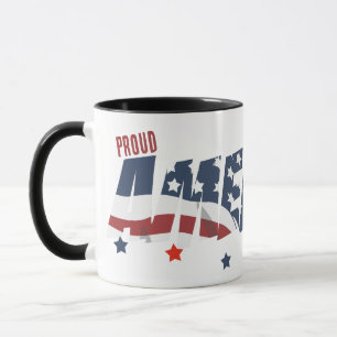 Trots Amerika Lettertype met Amerikaanse Vlag Mok