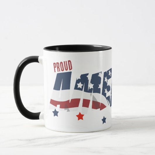 Trots Amerika Lettertype met Amerikaanse Vlag Mok (Links)