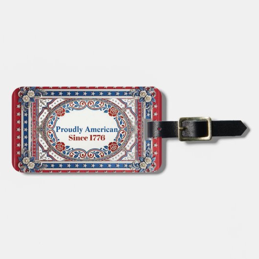 Trots Amerika sinds 1776 Vintage Onafhankelijkheid Bagagelabel (Voorkant horizontaal)