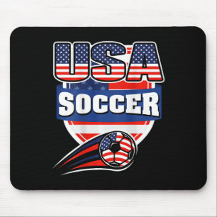 Trots Amerika Voetbalfans T-shirt - Usa Vlag Voetb Muismat