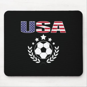 Trots Amerika Voetbalfans T-shirt - Usa Vlag Voetb Muismat