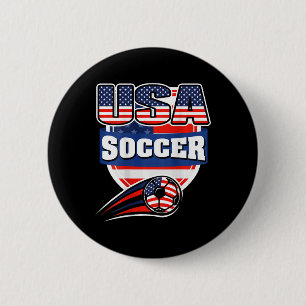 Trots Amerika Voetbalfans T-shirt - Usa Vlag Voetb Ronde Button 5,7 Cm